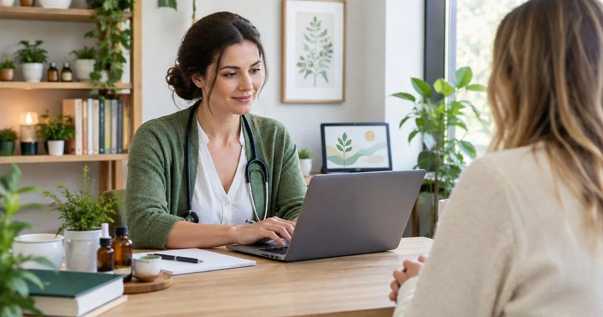 Practitioner working with her client